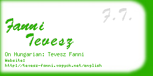 fanni tevesz business card